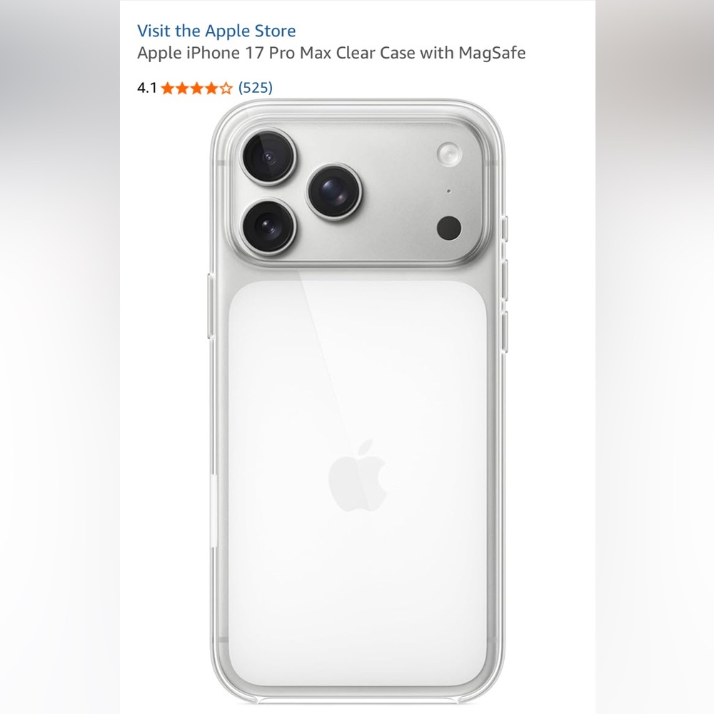 Apple Clear iPhone 17 Pro Max Case with MagSafe - White Back - Picture 2 of 4
